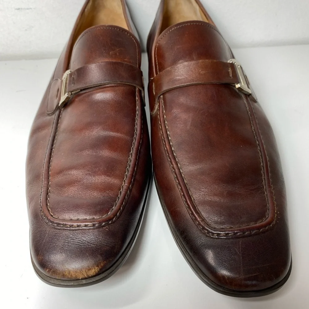 MAGNANNI Men's Brown Leather LINO Loafers Shoes 15061 Size 9.5 M‎ Made in Spain
